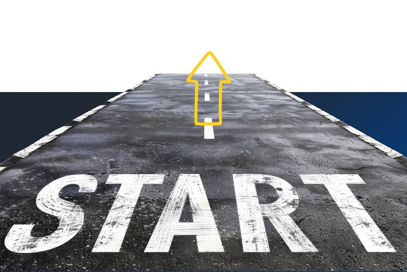 Road With The Word Start Painted In White