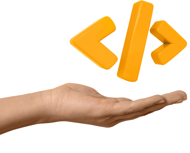 Hand Holding Code Symbols
