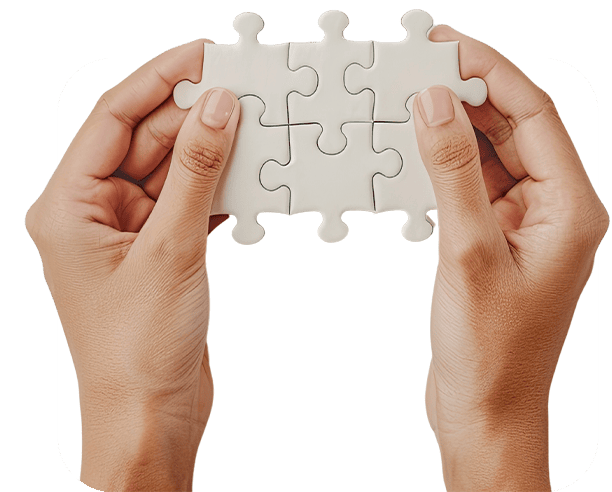 Hands Assembling Puzzle Pieces Teamwork Concept