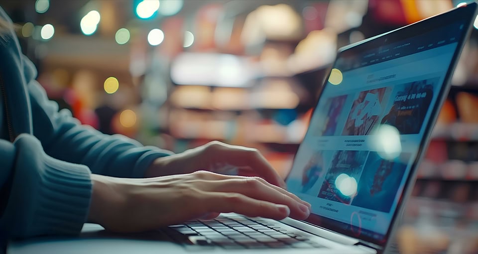 Online Shopping On Laptop Screen