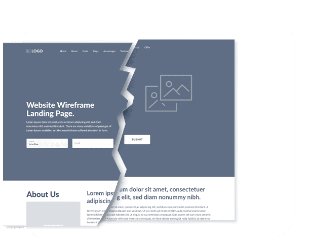 Page Web Brokebn In Half