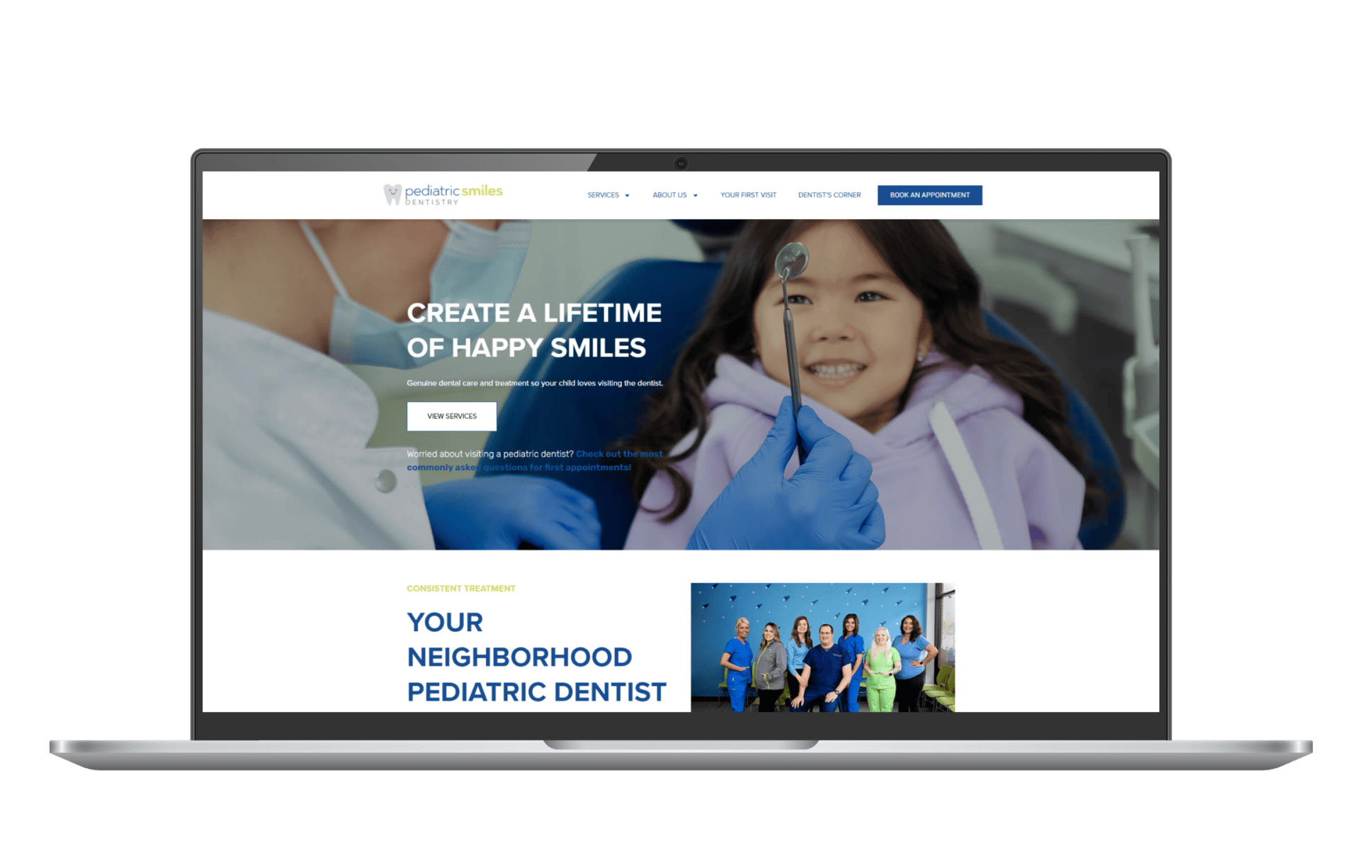 Pediatric Smiles Website Homepage
