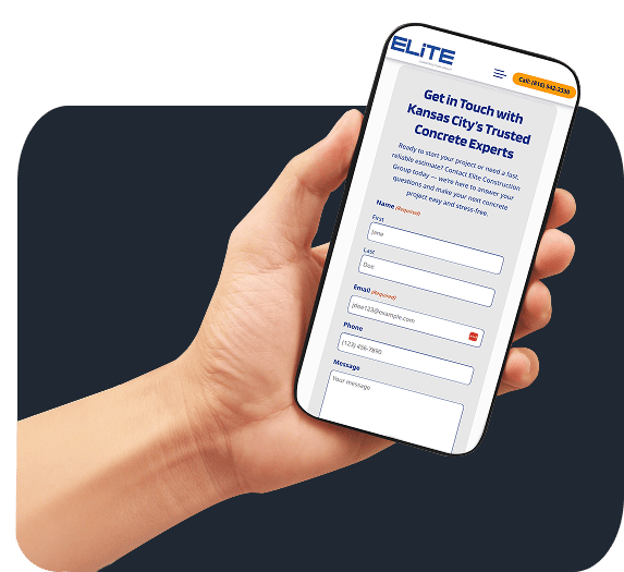 Elite Concrete Contact Form Mobile Phone