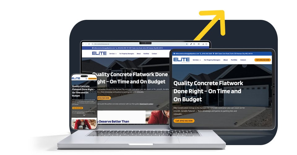 Elite Concrete Flatwork Quality Service Responsive Website
