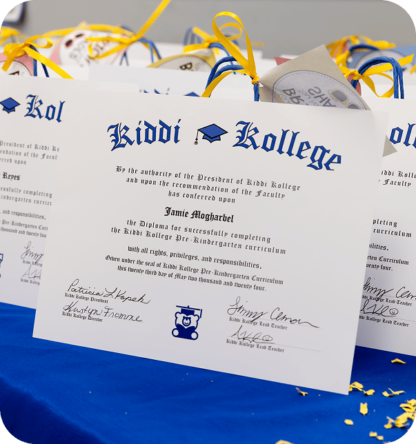 Kiddi Kollege Pre Kindergarten Graduation Diploma Certificate