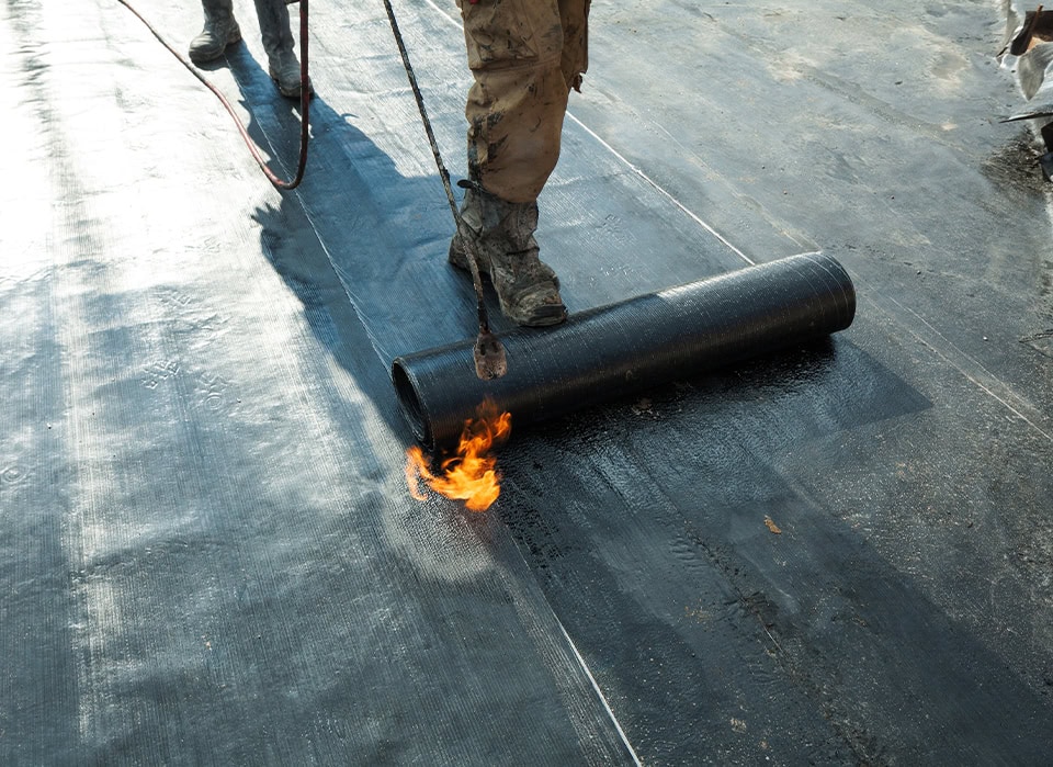 Commercial Flat Roof Membrane Installation