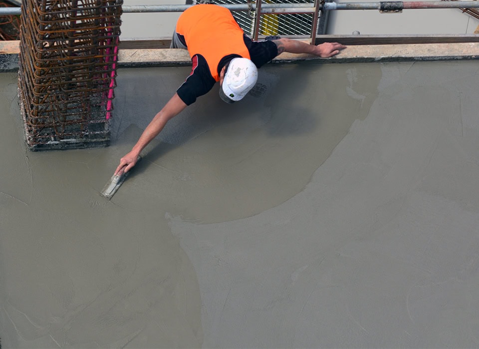 Concrete Contractor Finishing Poured Slab