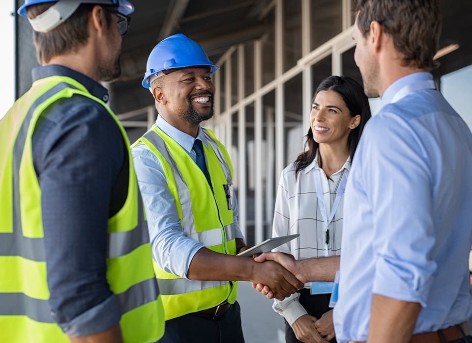Construction Project Manager Meeting Clients